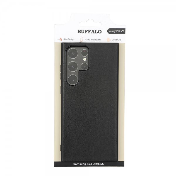 Buffalo Samsung Galaxy S23 Ultra Suojakuori PU Musta