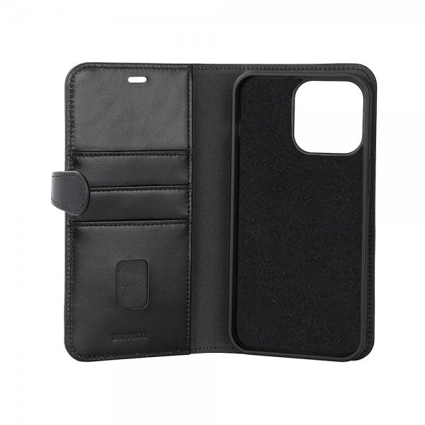Buffalo iPhone 15 Pro Max -kotelo 3 korttipaikalla, irrotettava kuori, MagSeries Musta