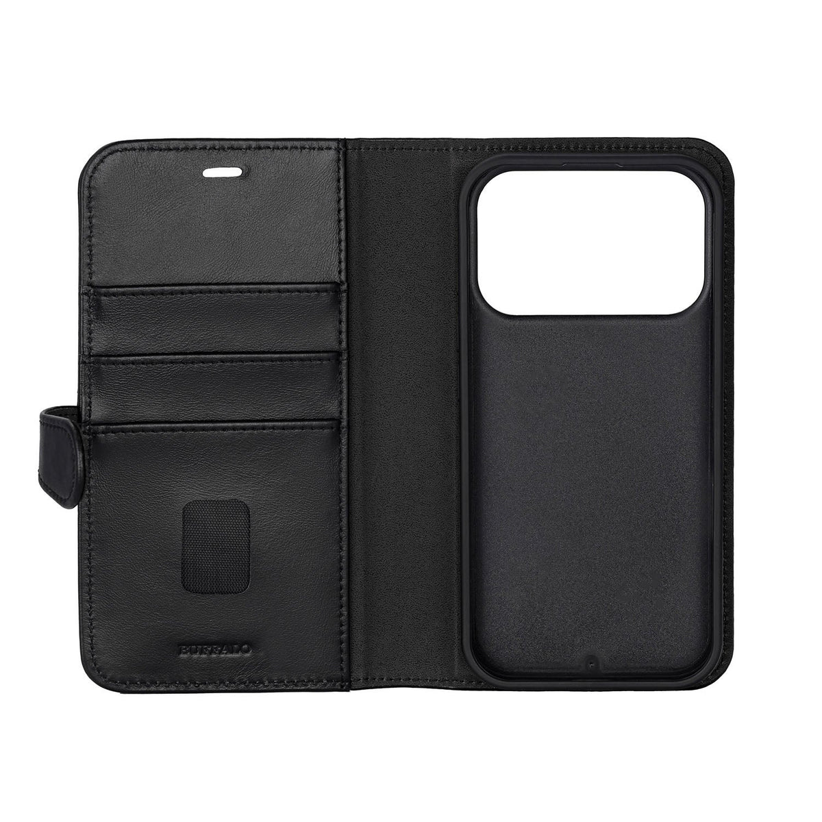 Buffalo iPhone 17 Pro Max/iPhone 18 Pro Max Kotelo 2-in-1 Irrotettava lompakko Musta