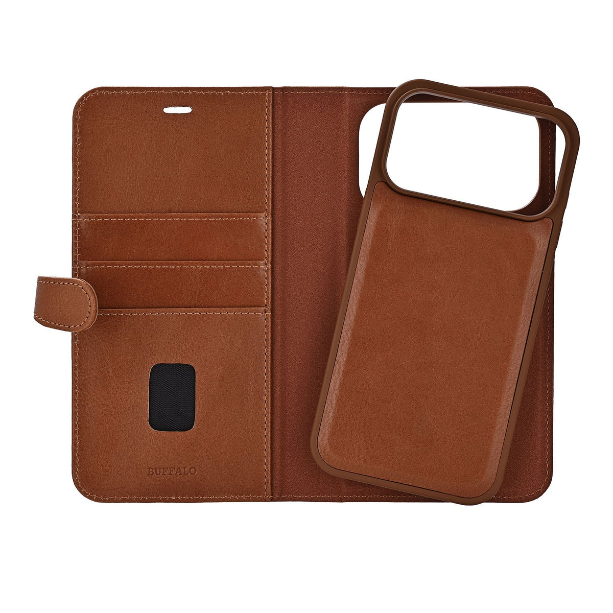 Buffalo iPhone 17 Pro Max/iPhone 18 Pro Max Kotelo 2-in-1 Irrotettava lompakko Ruskea