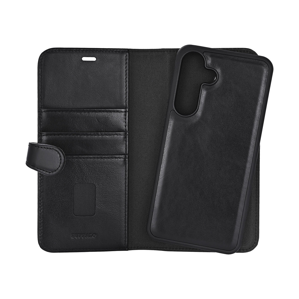 Buffalo Samsung Galaxy S26 FE Kotelo 2-in-1 Aito Nahka 3 Korttitasku Musta