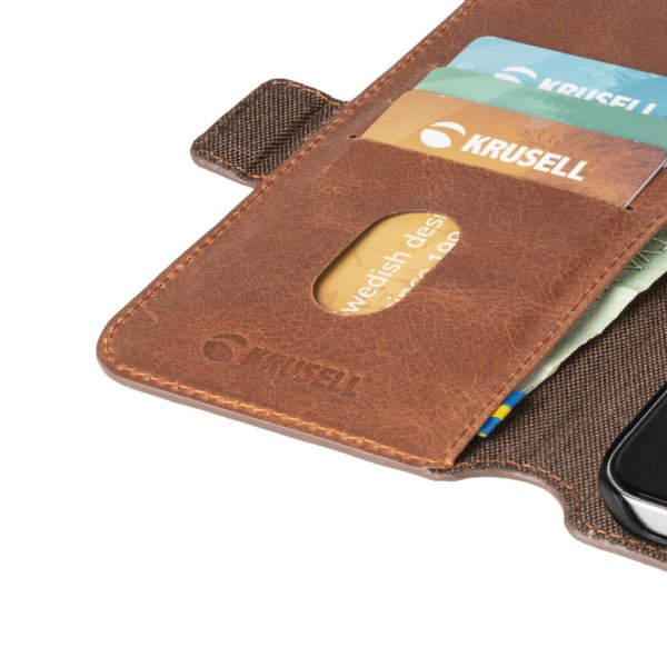 Krusell Samsung Galaxy S21 Plus Kotelo Sunne PhoneWallet Vintage Cognac