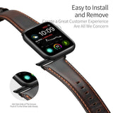 Dux Ducis Apple Watch 44/45/46mm/Ultra 49mm Ranneke Aito Nahka Tummanruskea