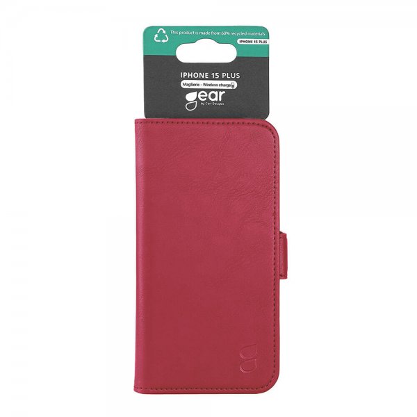 Gear iPhone 15 Plus Kotelo 3 Korttipaikkaa MagSeries Deep Red