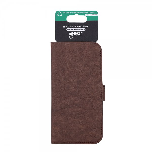 Gear iPhone 15 Pro Max Kuori 3 Korttipaikkaa MagSeries Ruskea