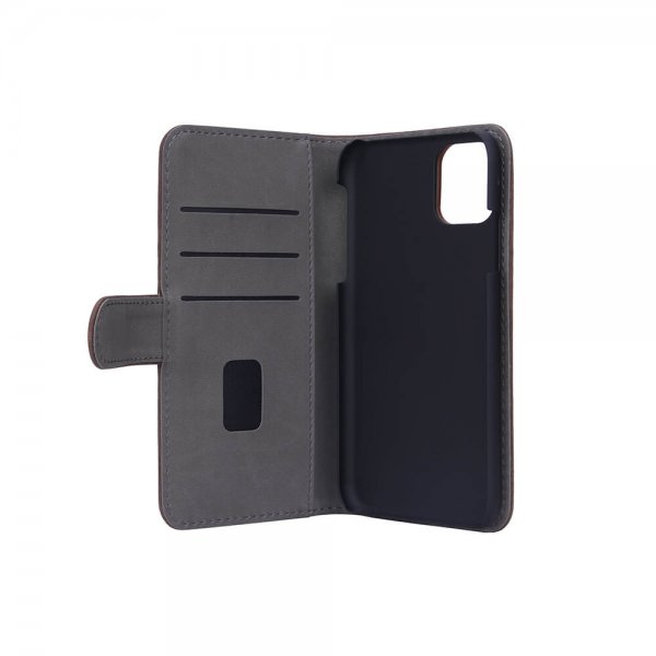 Gear iPhone 11 -suojakotelo Mobile Wallet, nubukkinahkaa, ruskea