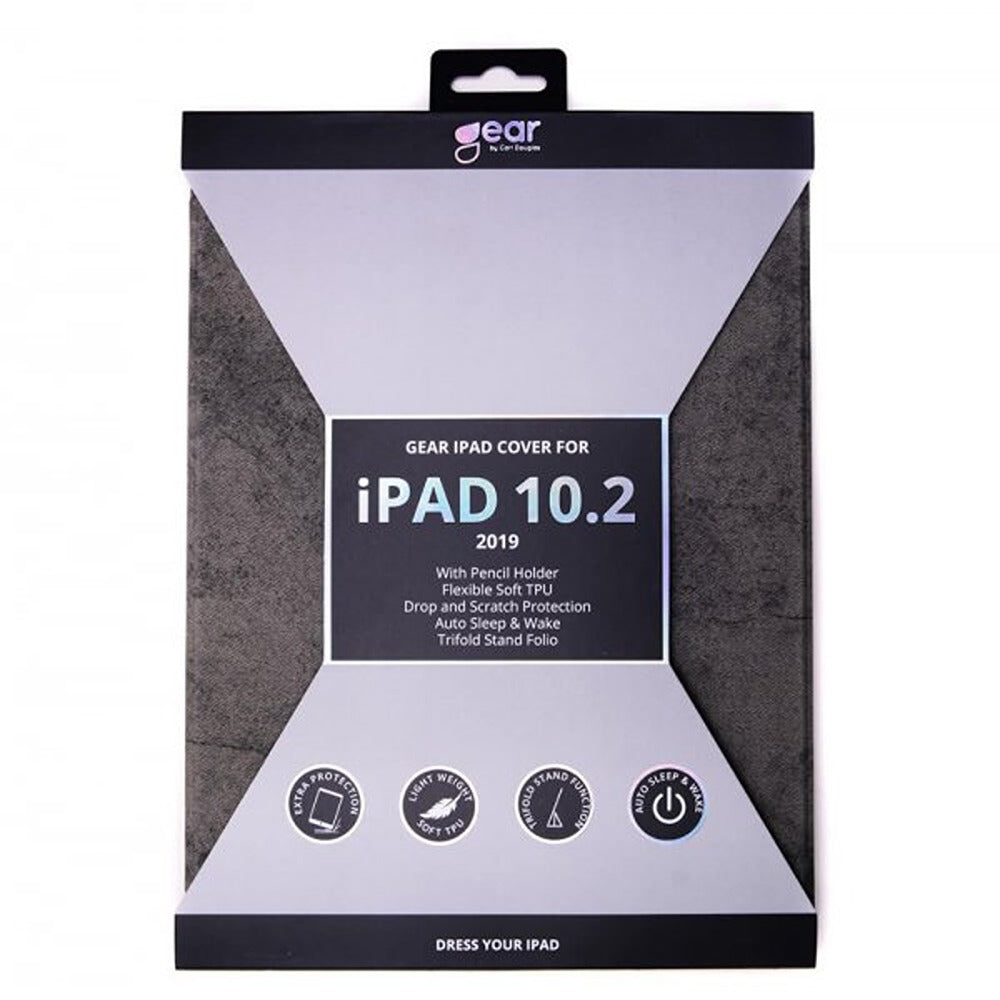 Gear iPad 10.2 (7/8/9 sukupolven) kotelo kolminkertaisella jalustalla Folio Harmaa