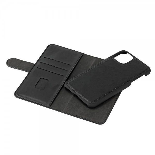 Gear iPhone 11 Pro Max -kotelo, 3 korttipaikkaa, irrotettava kuori, musta