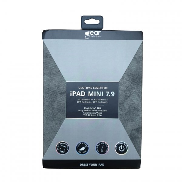 Gear iPad Mini 2019 (gen 5) Suojakotelo Kolmiosainen Jalusta Harmaa