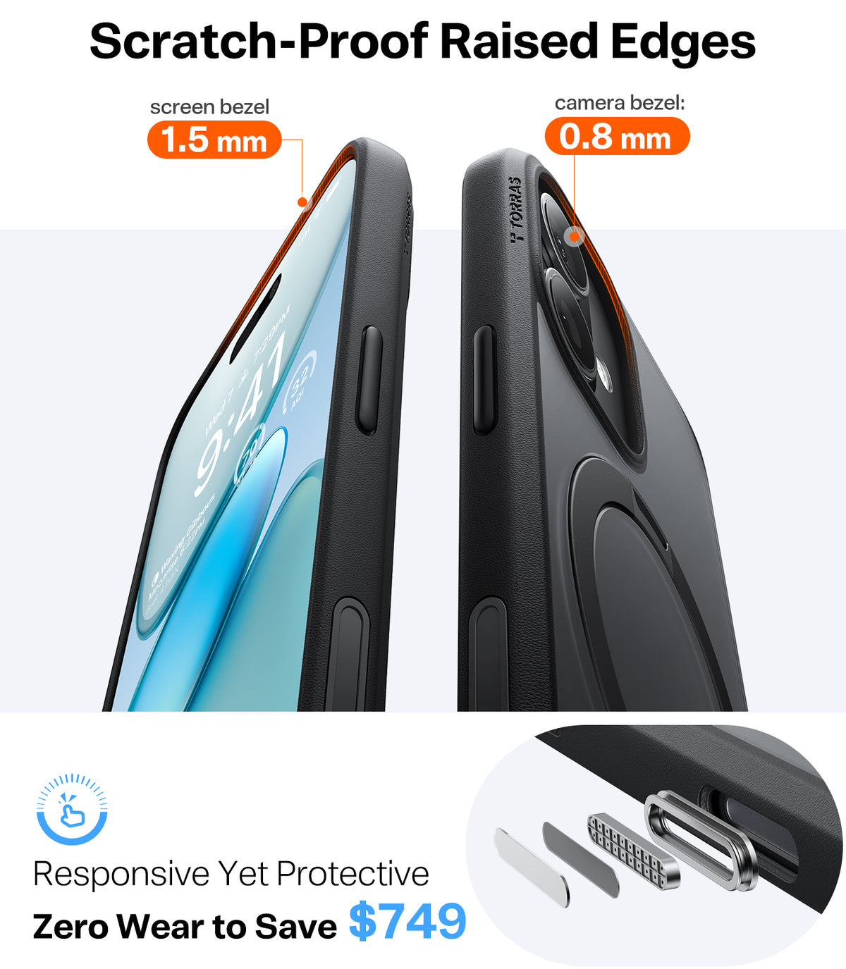 Torras iPhone 17 Kuori Ostand Q3 Spin Obsidian Black