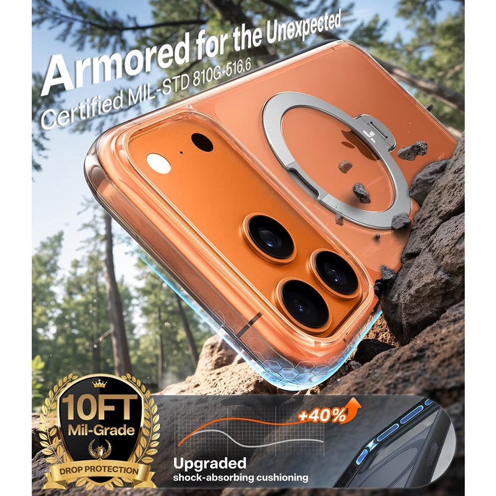 Torras iPhone 17 Pro Max Kuori Ostand Q3 Spin Kirkas