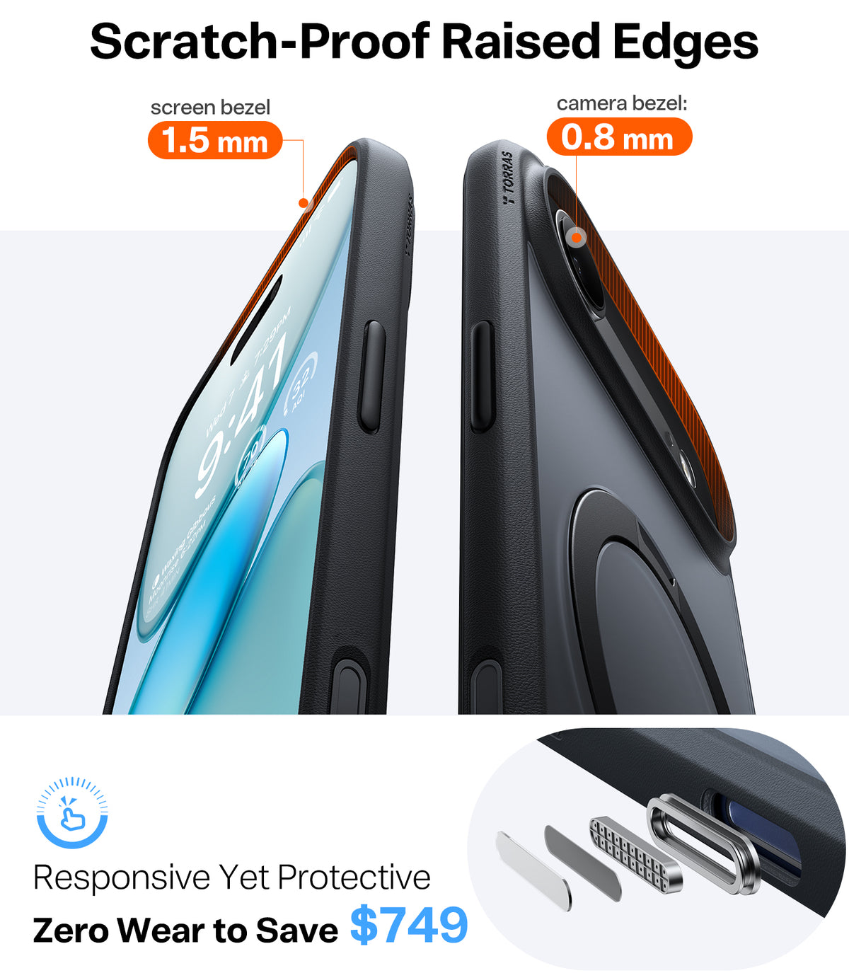 Torras iPhone Air Kuori Ostand Q3 Spin Obsidian Black