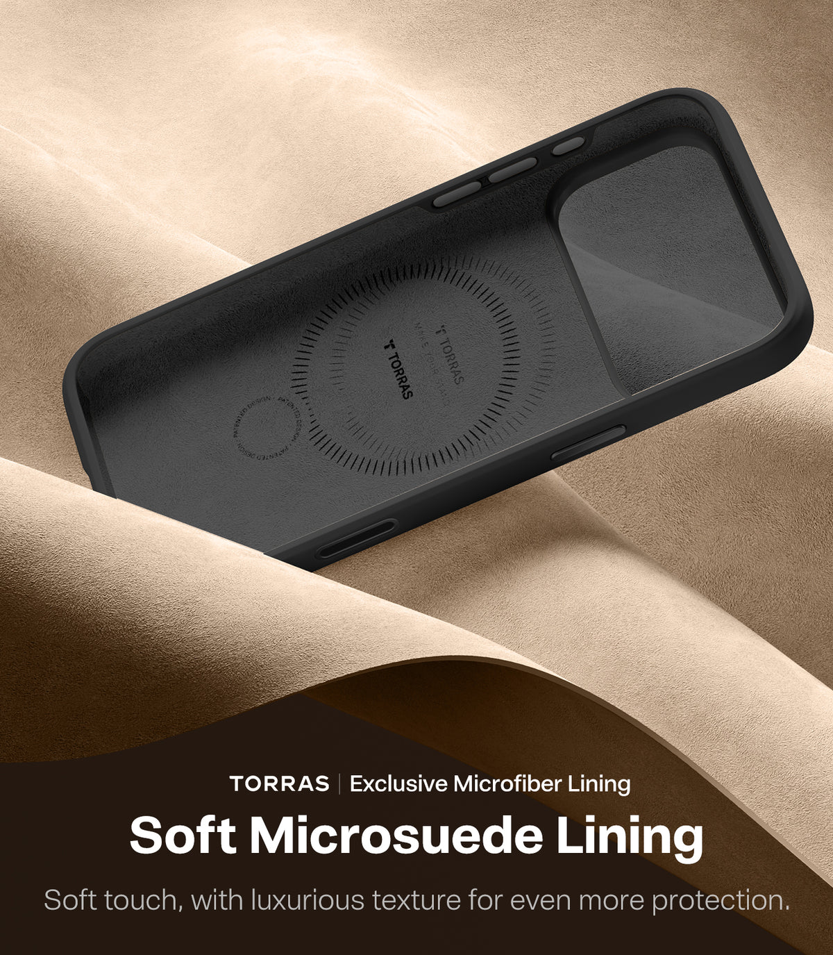 Torras iPhone 17 Pro Kuori Ostand Q3 Silicone Obsidian Black