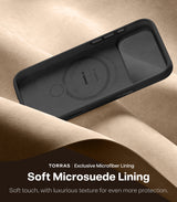 Torras iPhone 17 Pro Max Kuori Ostand Q3 Silicone Obsidian Black