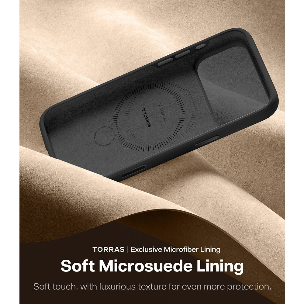 Torras iPhone 17 Pro Max Kuori Ostand Q3 Silicone Obsidian Black