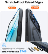 Torras iPhone 17 Pro Max Kuori Ostand Q3 Spin Obsidian Black