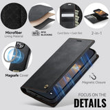 CaseMe iPhone 13 Pro Kotelo C49 Series Musta