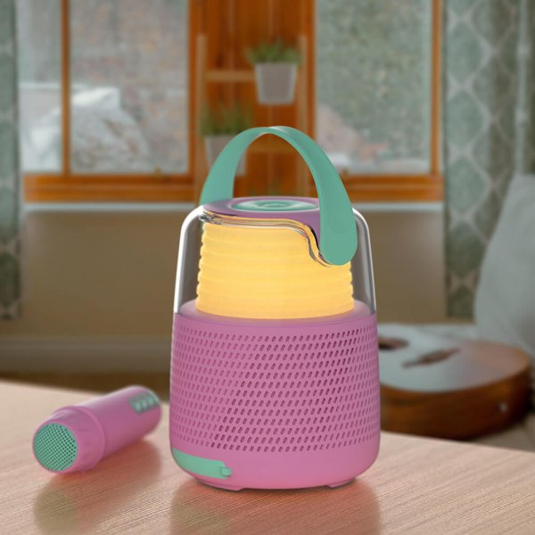 Mobility on Board Kaiutin Karaoke-setti LED Pinkki