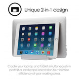 desire2 Kaksi pöytätelinettä tabletille Mac/ultrakirjoille Säädettävä alumiini