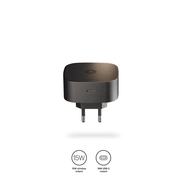 Zensin langaton Qi2 MagSafe -seinälaturi, musta