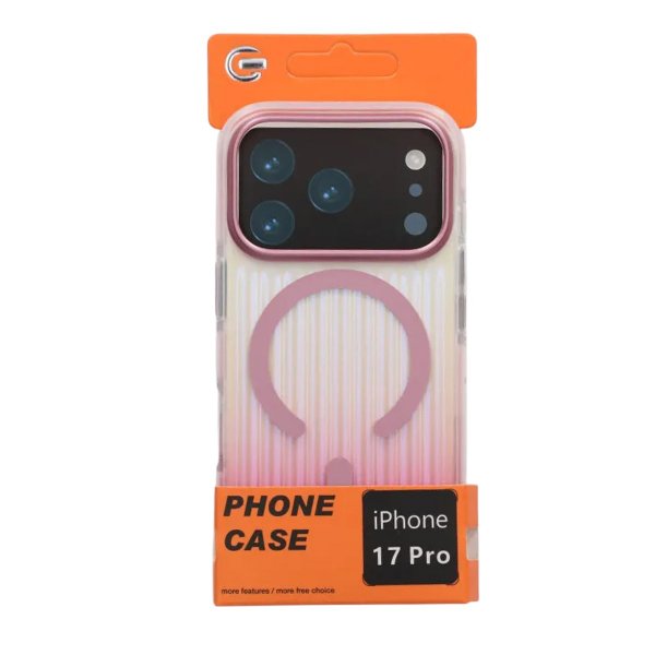 iPhone 17 Pro -kuori, aallotettu, MagSafe, pinkki