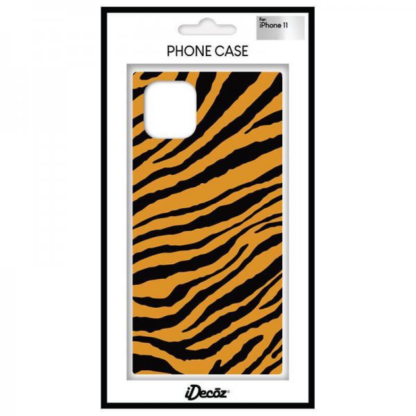 iDecoz iPhone 11 -suojakuori, neliömalli, Tiger