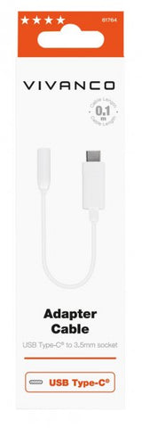 Vivanco-sovitin USB Type-C–3,5 mm, valkoinen