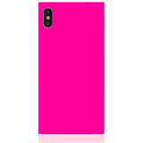 iDecoz iPhone Xs Max Suojakuori Square Case Neon Pinkki