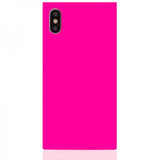 iDecoz iPhone X/Xs -kuori Square Case Neon Pink