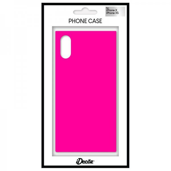 iDecoz iPhone X/Xs -kuori Square Case Neon Pink