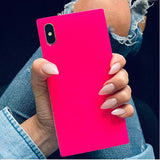 iDecoz iPhone 7 Plus/iPhone 8 Plus -suojakuori Square Case Neonpinkki