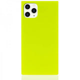 iDecoz iPhone 11 Pro -suojakuori, neliömalli, neonkeltainen