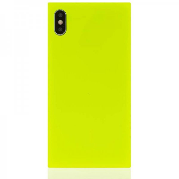 iDecoz iPhone Xs Max Suojakuori Square Case Neon Keltainen