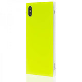 iDecoz iPhone Xs Max Suojakuori Square Case Neon Keltainen