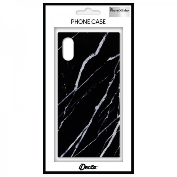 iDecoz iPhone Xs Max Suojakuori Square Case Marble, musta