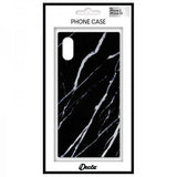 iDecoz iPhone X/Xs -suojakuori, neliömallinen Marble, musta