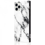 iDecoz iPhone 11 Pro Max -kuori neliönmallinen kotelo, marmorinvärinen valkoinen