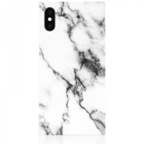 iDecoz iPhone X/Xs Square Case Marble White -suojakuori