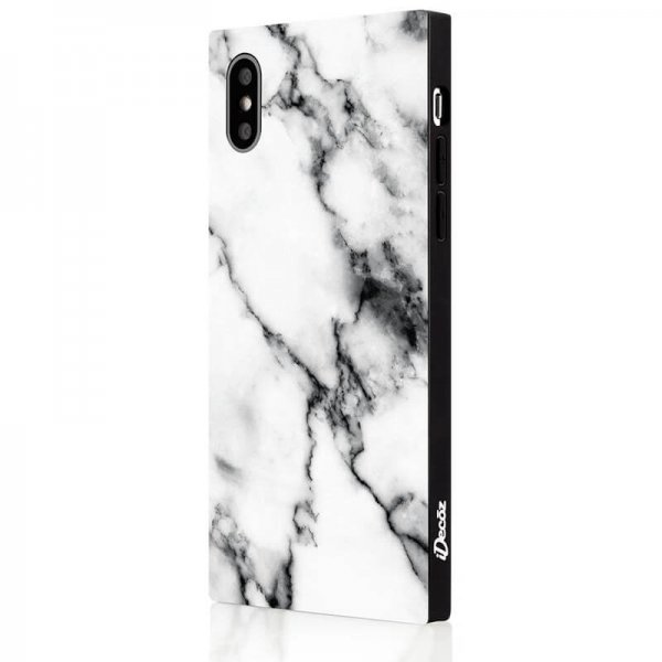 iDecoz iPhone X/Xs Square Case Marble White -suojakuori