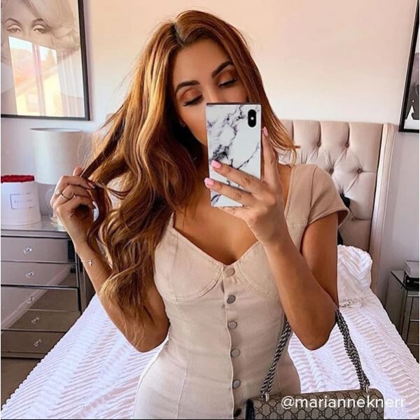 iDecoz iPhone Xr -kuori Square Case Marble, valkoinen