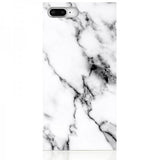 iDecoz iPhone 7 Plus/iPhone 8 Plus Neliönmuotoinen Marmorikuori Valkoinen