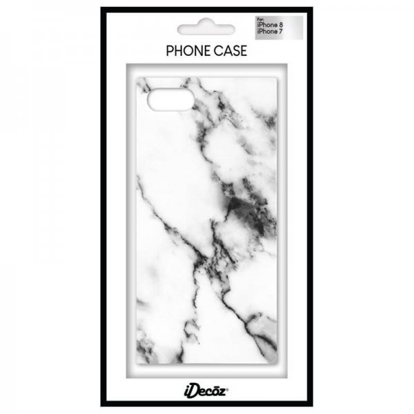 iDecoz iPhone 7/8/SE Suojakuori Square Case Marble White