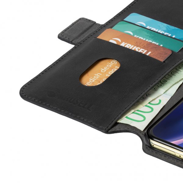 Krusell Xiaomi Mi 11 Lite Suojakotelo Leather PhoneWallet Musta