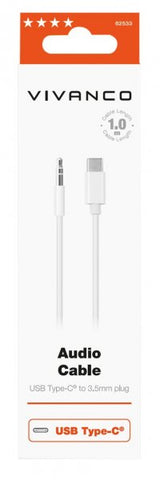 Vivanco Audiokaapeli USB-C–3.5mm 1m Valkoinen