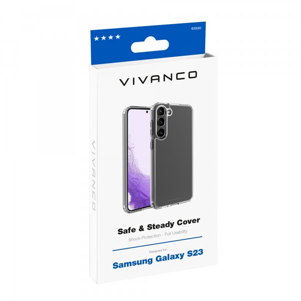 Vivanco Samsung Galaxy S23 Kuori Safe & Steady Läpinäkyvä