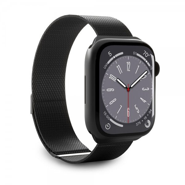 Puro Apple Watch 38/40/41/42mm Milanese-ranneke Musta