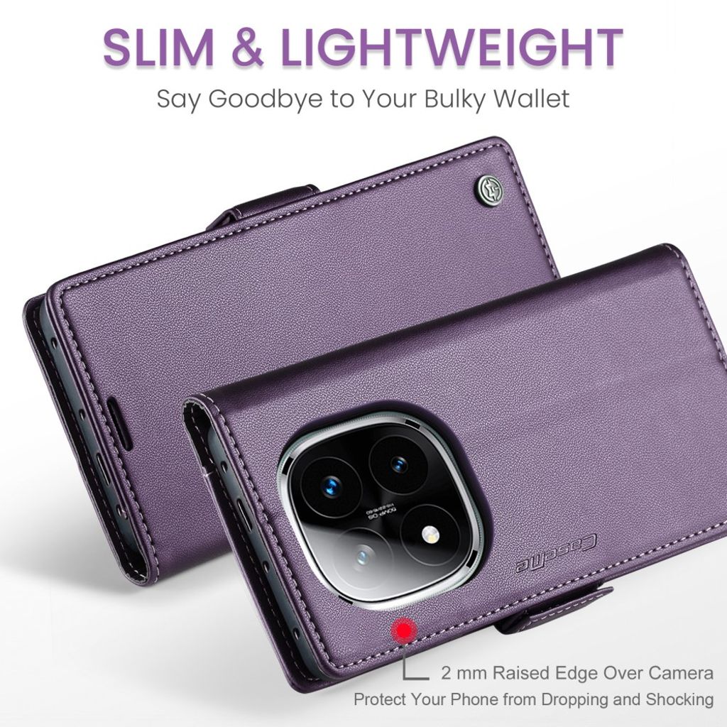 CaseMe Xiaomi Redmi Note 14 Pro 5G/14 Pro Plus 5G Kotelo 023 Series Violetti