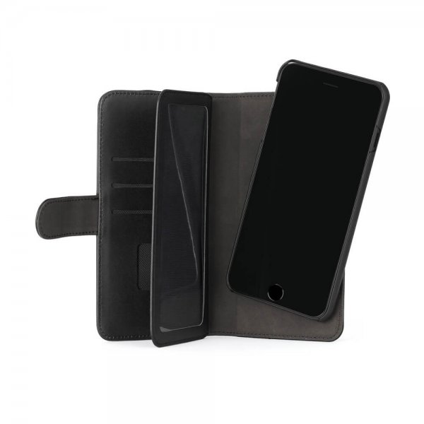 Gear iPhone 6/6S Plus/iPhone 7 Plus/iPhone 8 Plus -suojakotelo 7 korttipaikalla, irrotettava kuori, musta