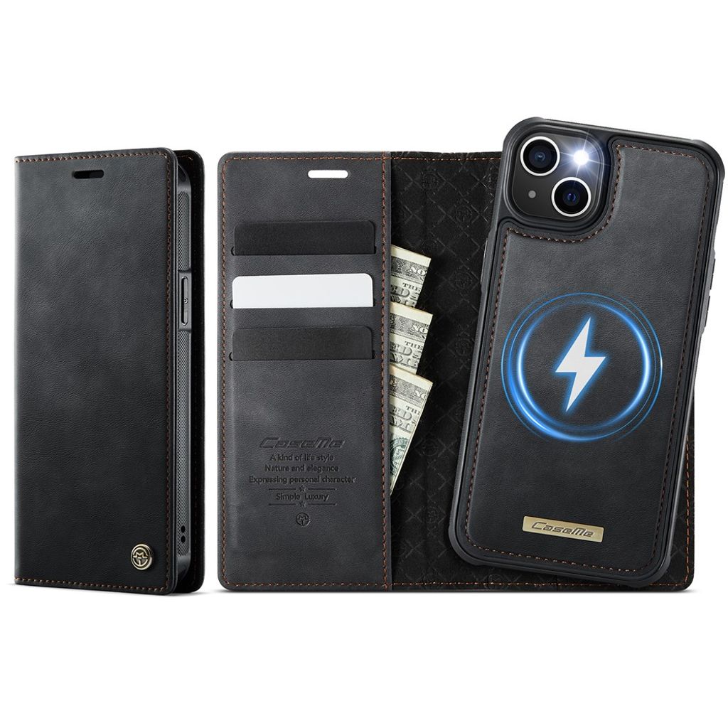 CaseMe iPhone 14 Plus/iPhone 15 Plus Kotelo C49 Series Musta