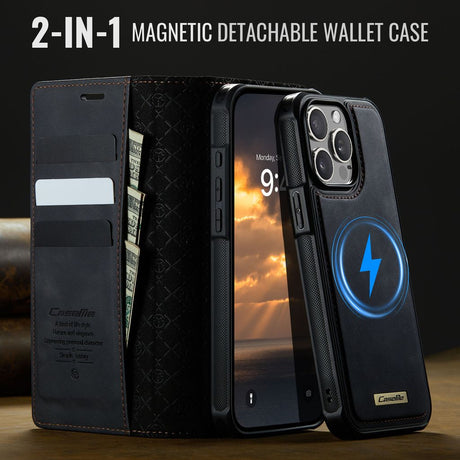 CaseMe iPhone 15 Pro Max Kotelo C49 Series Musta
